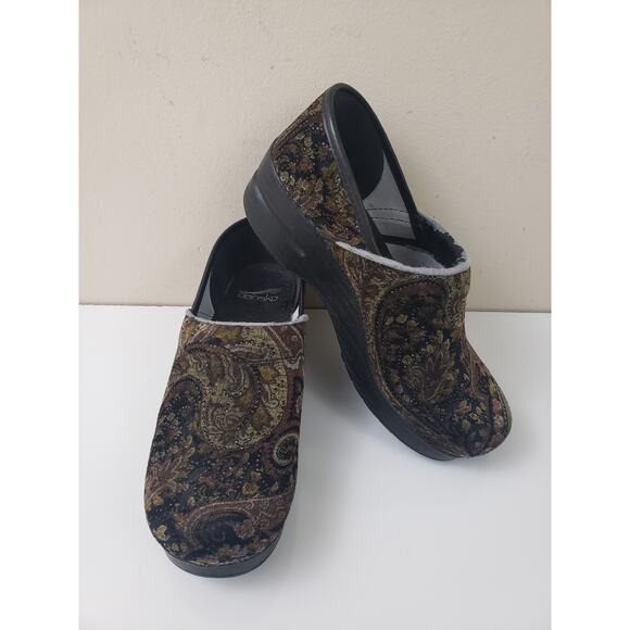Dansko Vegan Womens Shoes Size 39 Paisley Pro Tapestry Velvet Clogs Nurse Work - Picture 1 of 10